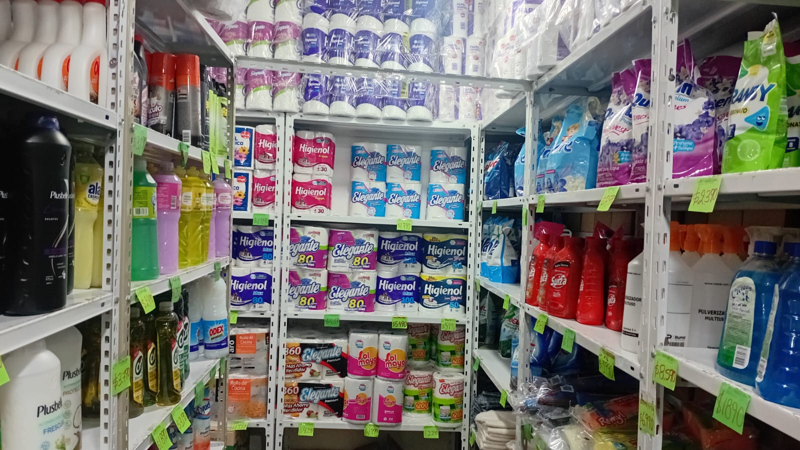 abon liquido y en polvo para ropa, suavizante, trapos de piso, lavandina, detergente, alcohol, limpiador de piso, desodorante, dentrifico y mas en punta alta