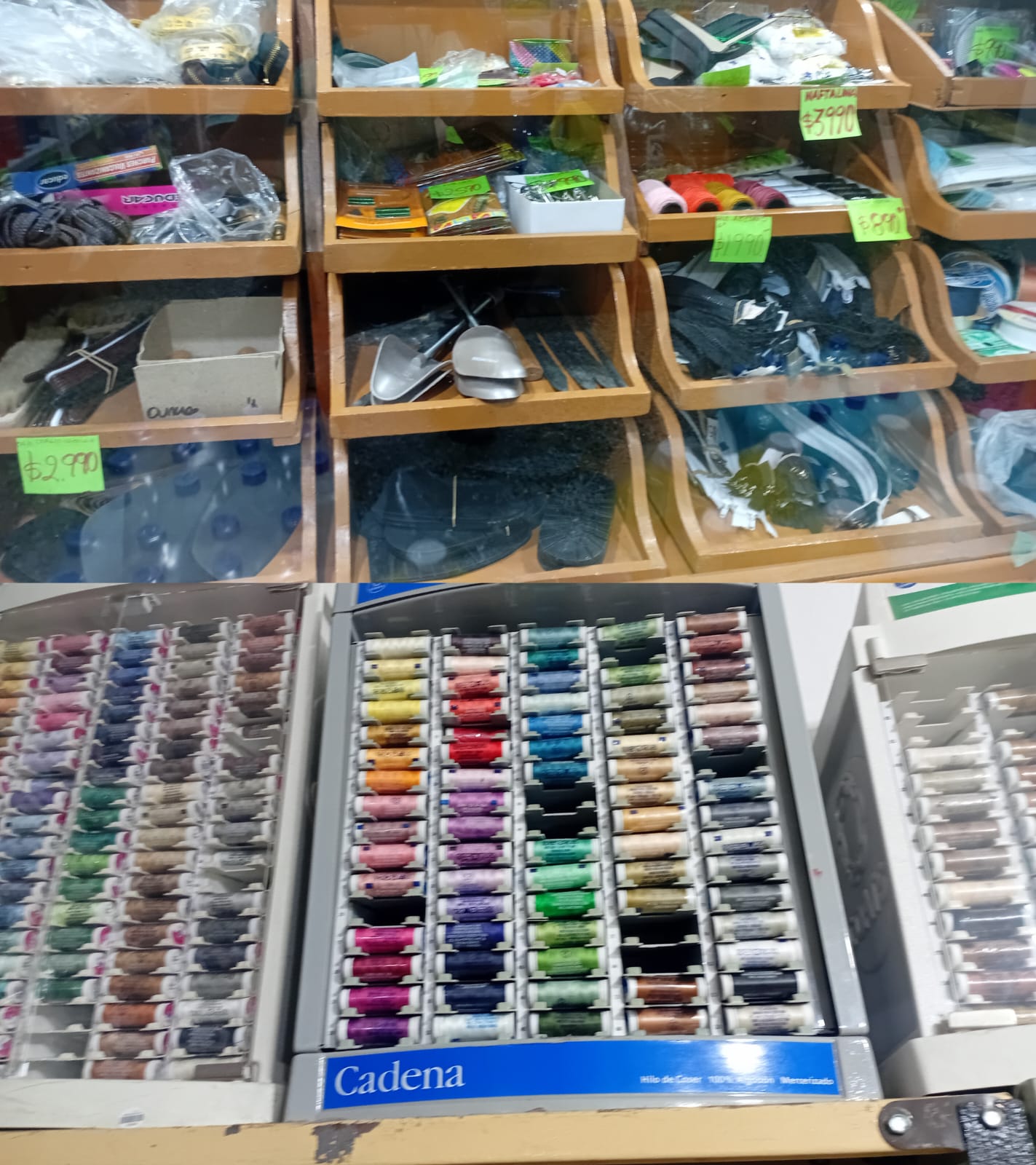 Cierre, deslizadores, agujas, hilos, alfileres, elastico y mas en punta alta