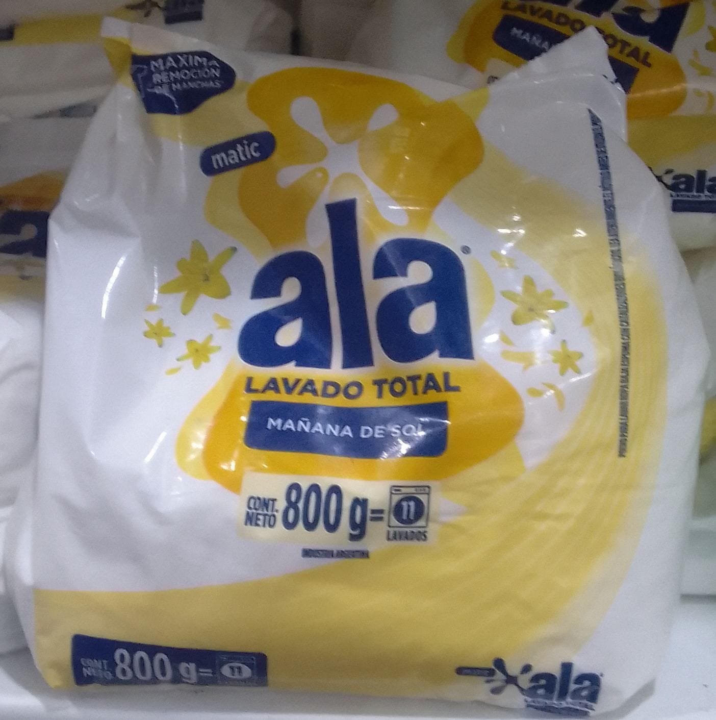 Producto placeholder de Jabon polvo ropa maquina amarillo ala 800gr