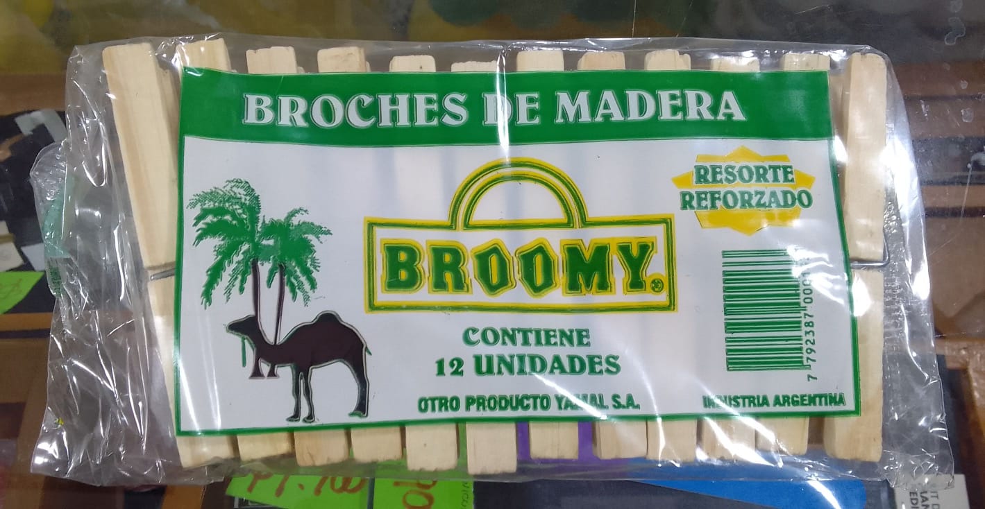 Producto placeholder de Broche madera broomy 12u
