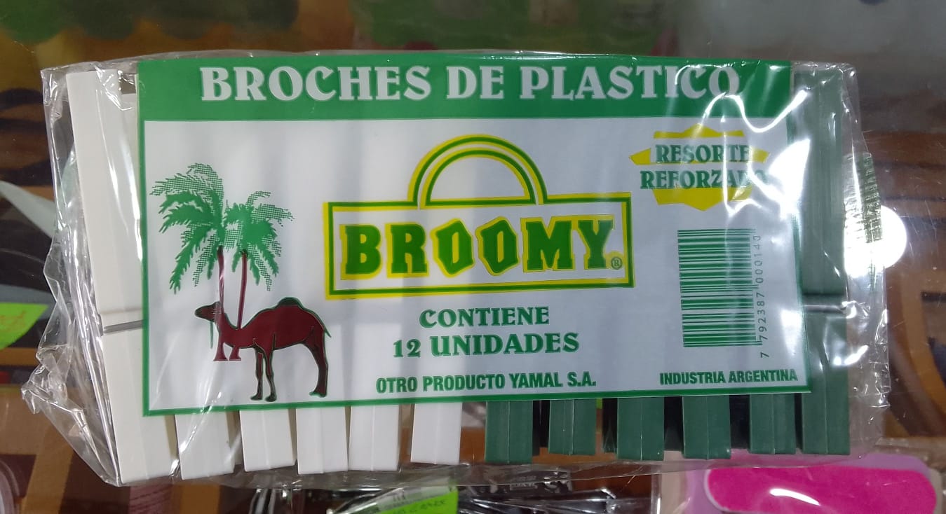 Producto placeholder de Broche plastico broomy 12u